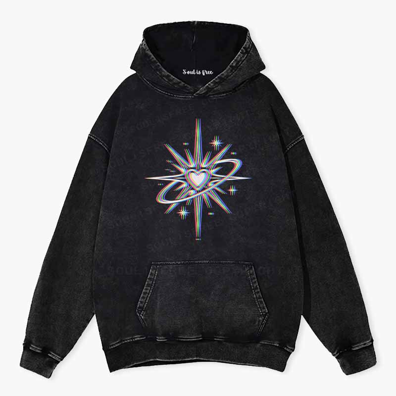 Soulisfree  Chromatic Cosmic Love Washed Hoodie