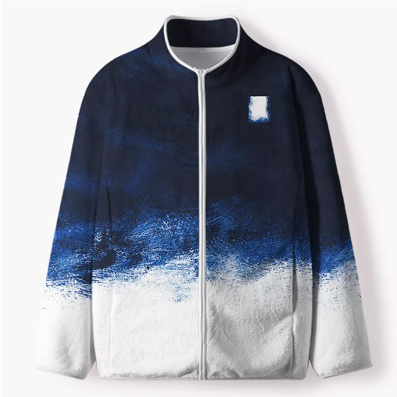Soulisfree  Between Sea And Sky Flannel Zip-Up Jacket
