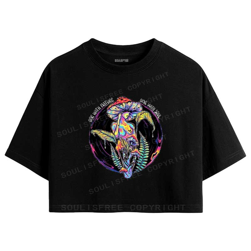 Designed Soulisfree One With Nature, One With Soul Crop Tee