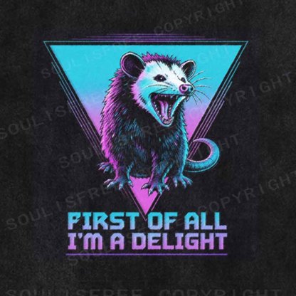 Soulisfree FIRST OF ALL I'M A DELIGHT  Washed Tee