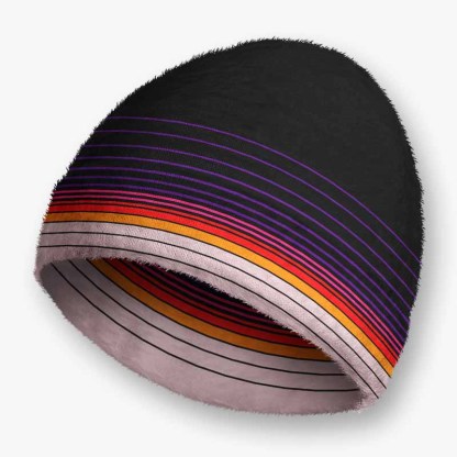 Soulisfree Synthwave Gradient Sunset Fuzzy Beanie
