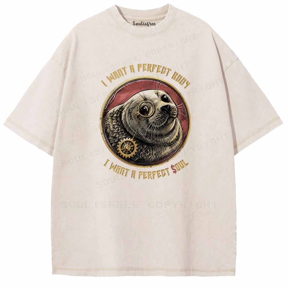 Soulisfree PERFECT BODY ,PERFECT SOUL Washed Tee