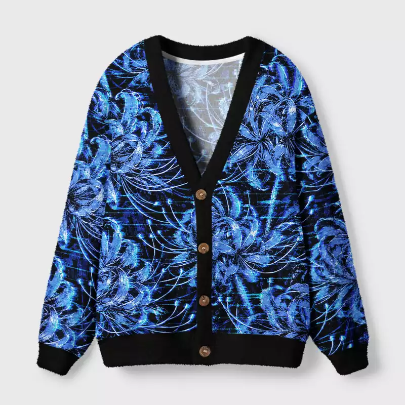 Soulisfree Alien among sunflowers cardigan Fuzzy Cardigan Sweater