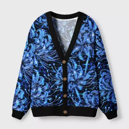 Soulisfree Alien among sunflowers cardigan Fuzzy Cardigan Sweater