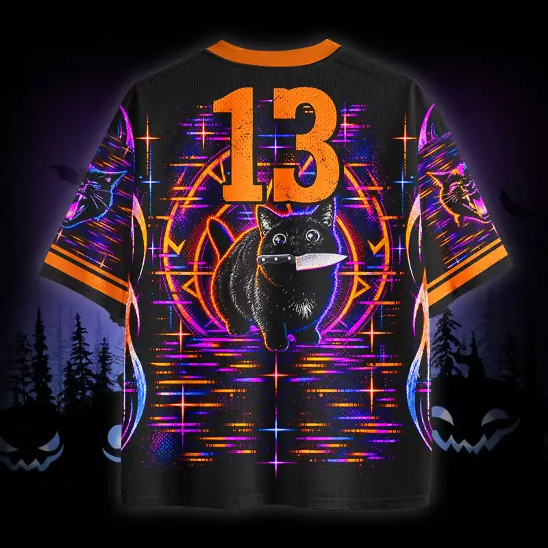 Soulisfree Black Cat Trick Or Threat Mesh Jersey