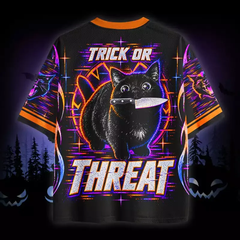 Soulisfree Black Cat Trick Or Threat Mesh Jersey