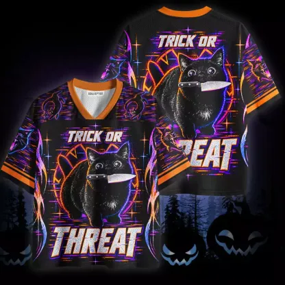 Soulisfree Black Cat Trick Or Threat Mesh Jersey