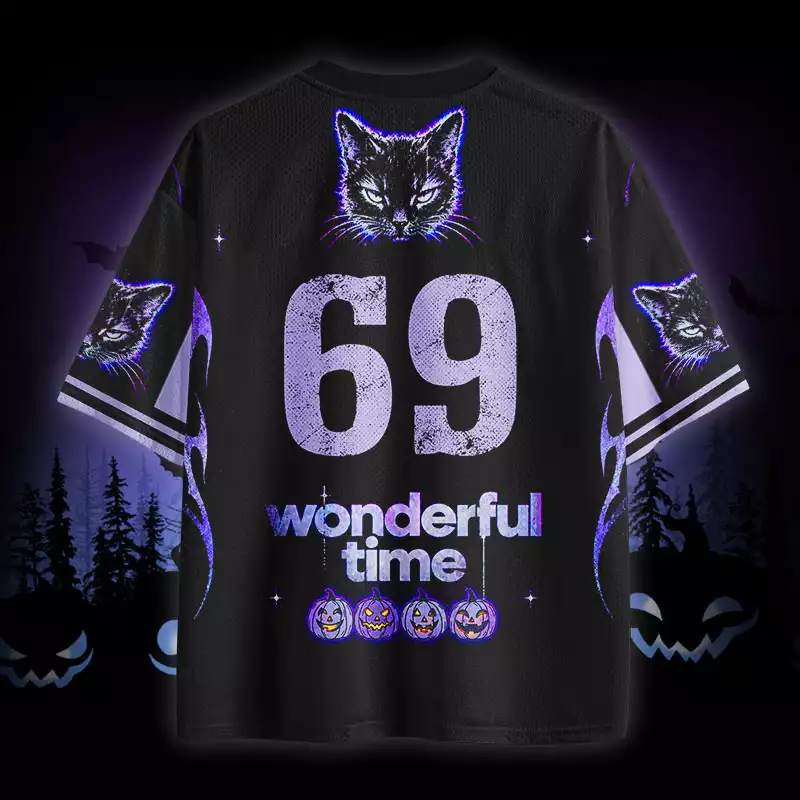 Soulisfree Black Cat Wonderful Time Mesh Jersey