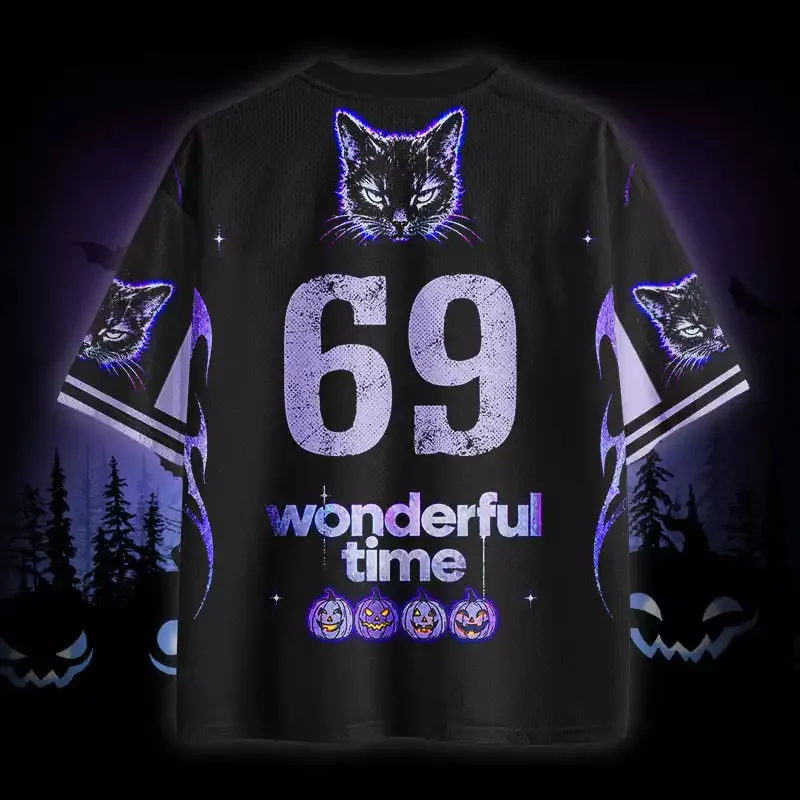 Soulisfree Black Cat Wonderful Time Mesh Jersey