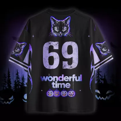 Soulisfree Black Cat Wonderful Time Mesh Jersey
