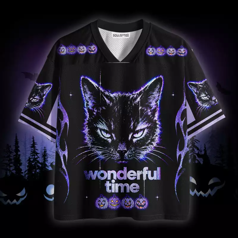 Soulisfree Black Cat Wonderful Time Mesh Jersey
