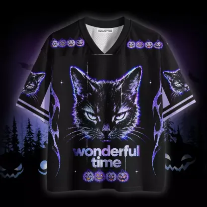 Soulisfree Black Cat Wonderful Time Mesh Jersey