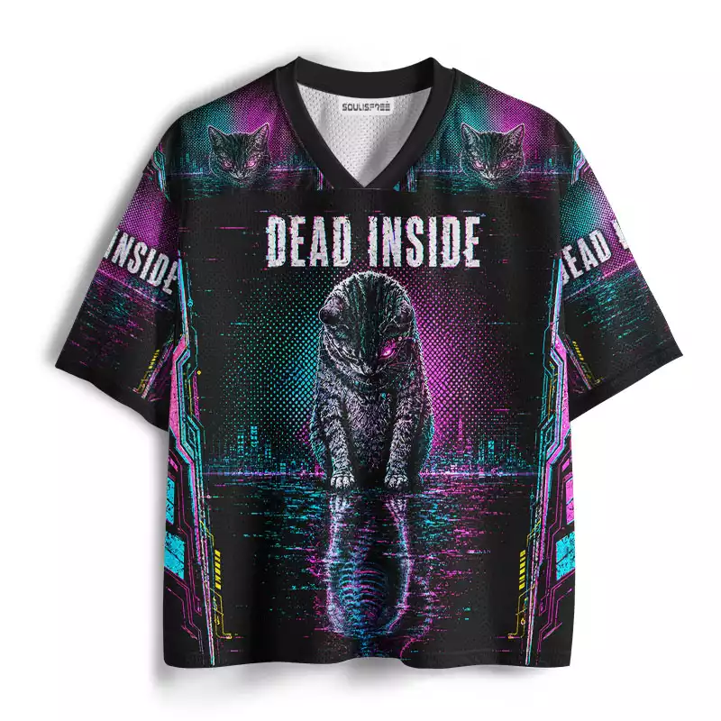 Soulisfree Cat Dead Inside Mesh Jersey