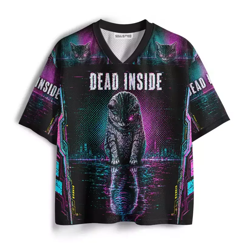 Soulisfree Cat Dead Inside Mesh Jersey
