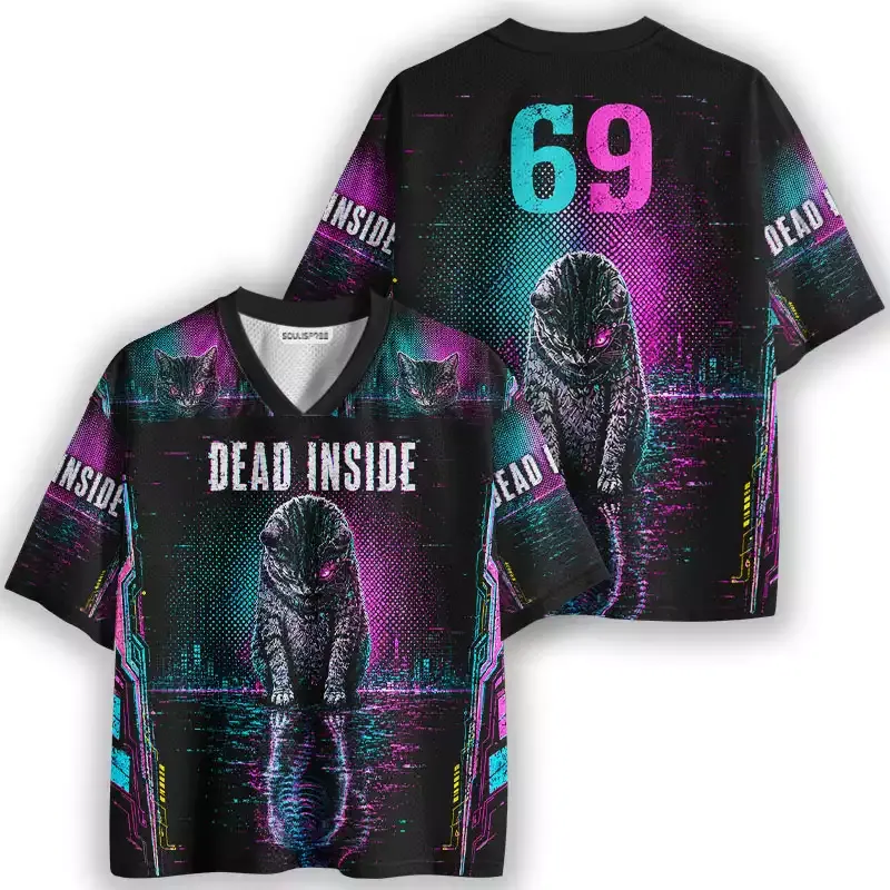 Soulisfree Cat Dead Inside Mesh Jersey