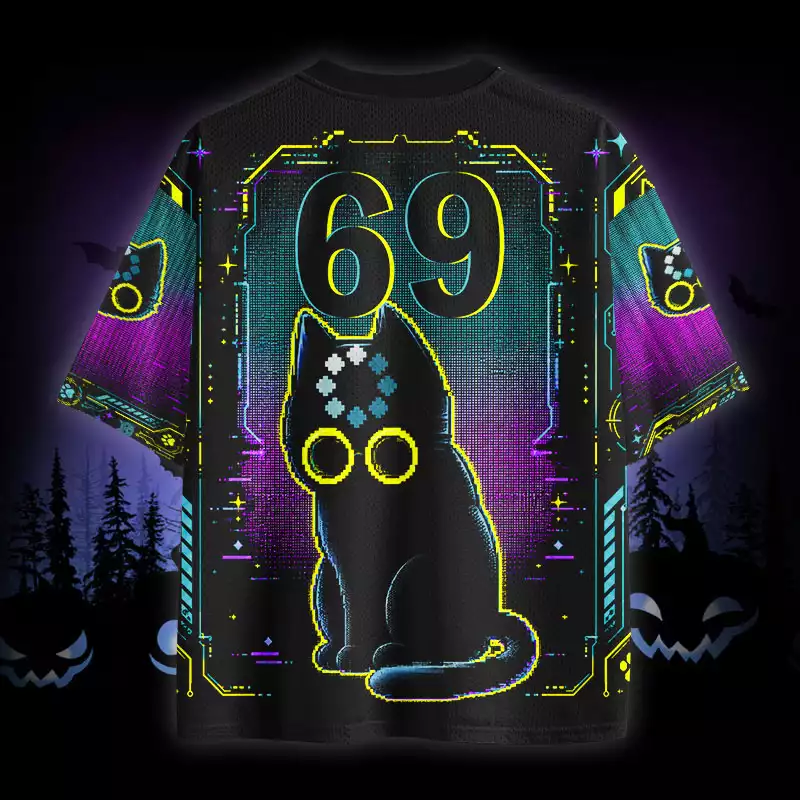 Soulisfree Cat Thinking Mesh Jersey