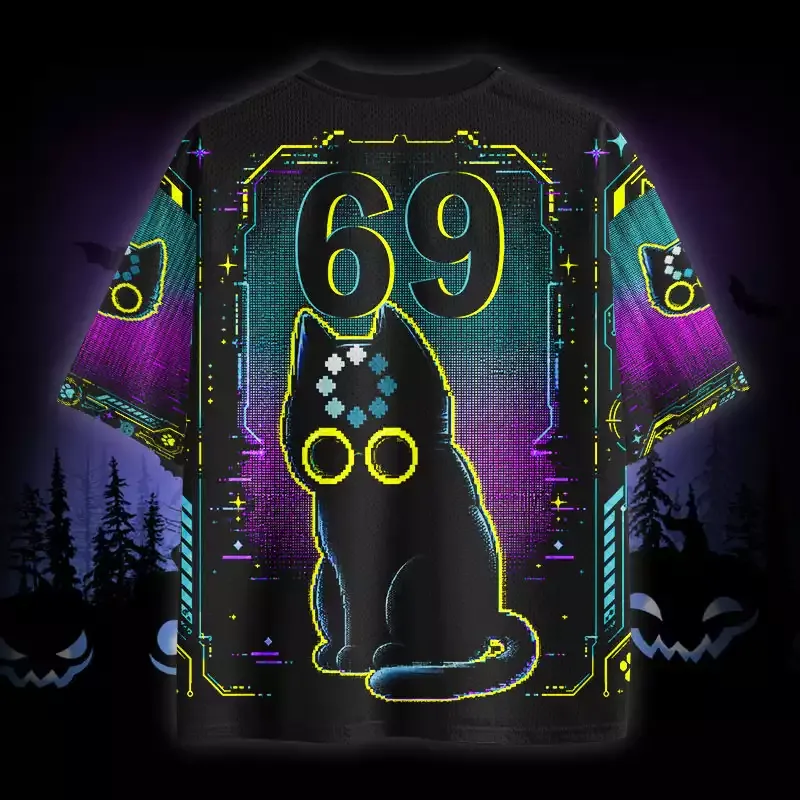 Soulisfree Cat Thinking Mesh Jersey