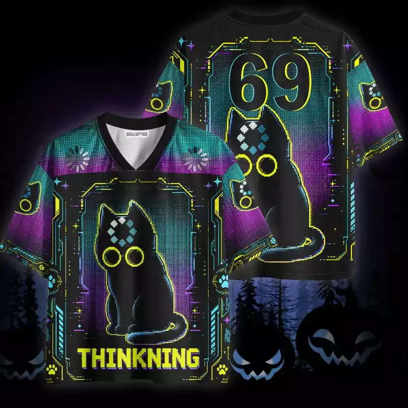 Soulisfree Cat Thinking Mesh Jersey