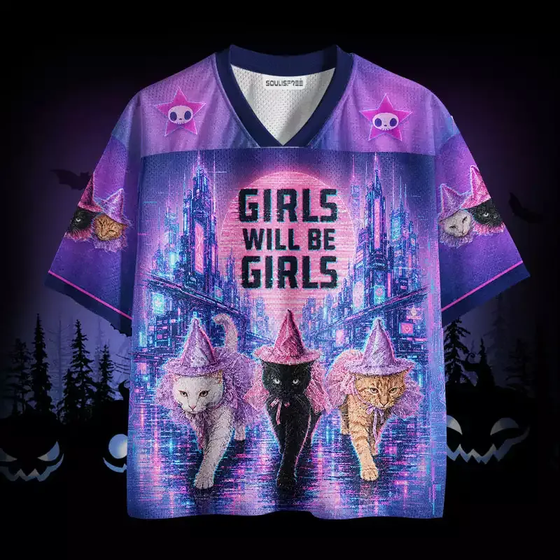 Soulisfree Cats Girls Will Be Girls Mesh Jersey