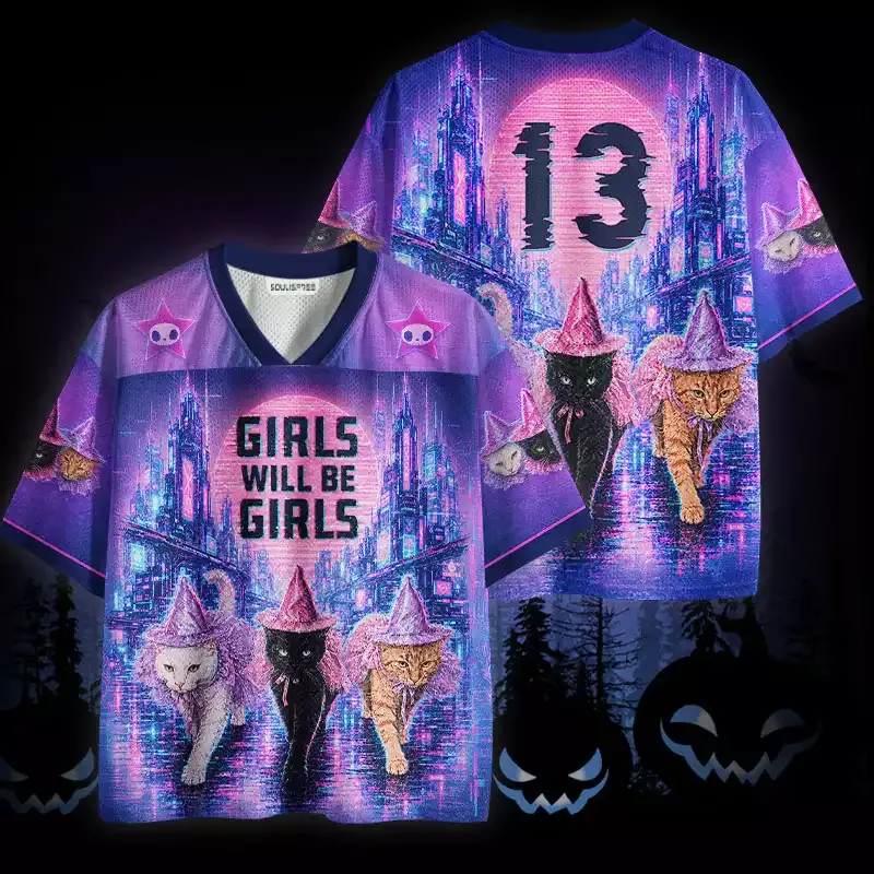 Soulisfree Cats Girls Will Be Girls Mesh Jersey