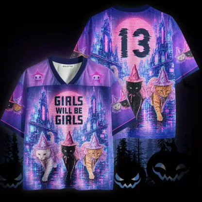 Soulisfree Cats Girls Will Be Girls Mesh Jersey