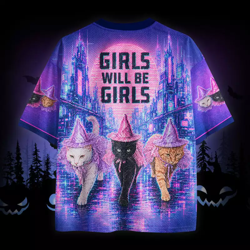 Soulisfree Cats Girls Will Be Girls Mesh Jersey