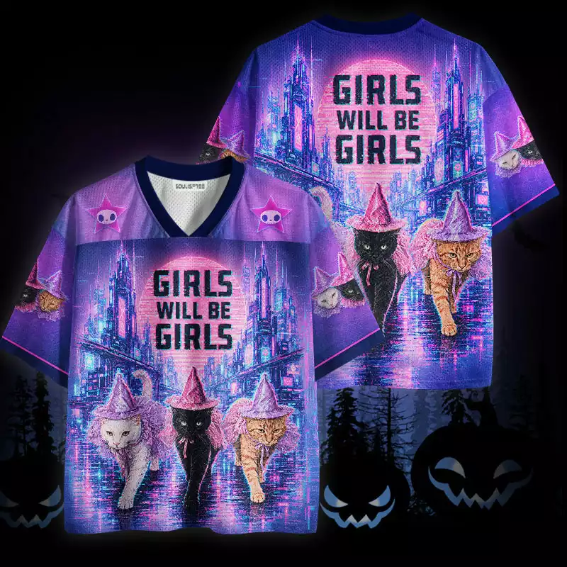 Soulisfree Cats Girls Will Be Girls Mesh Jersey