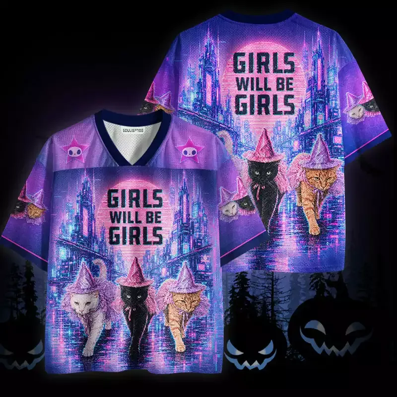 Soulisfree Cats Girls Will Be Girls Mesh Jersey