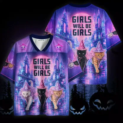 Soulisfree Cats Girls Will Be Girls Mesh Jersey