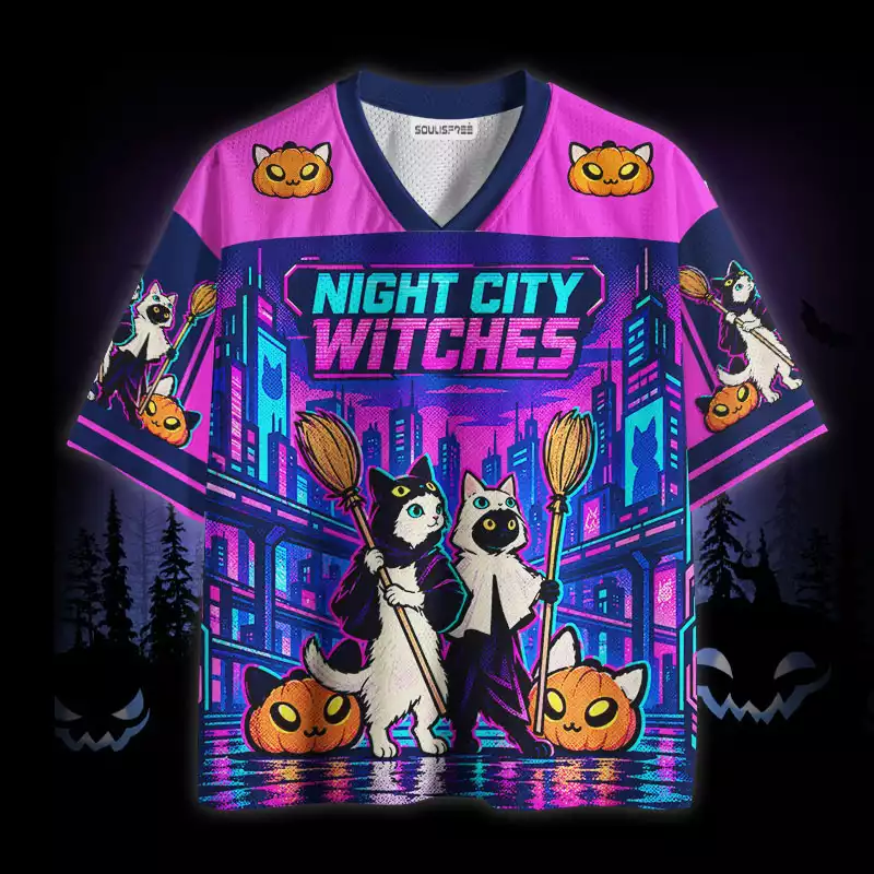 Soulisfree Cats Night City Witche Mesh Jersey
