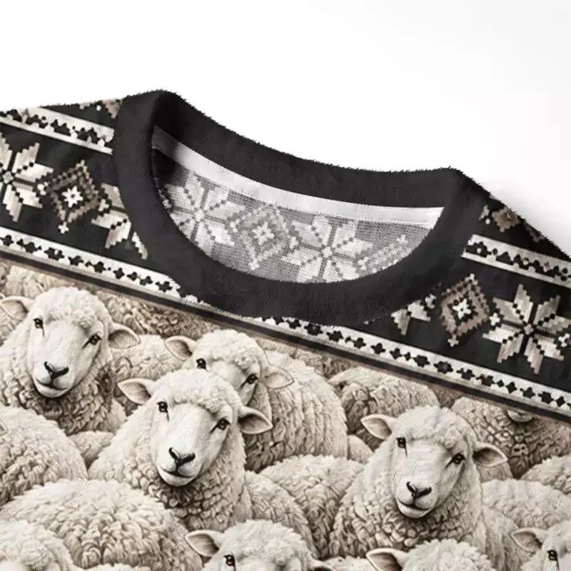 Soulisfree Cheeky Black Sheep Fuzzy Crewneck Sweater