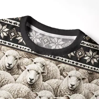 Soulisfree Cheeky Black Sheep Fuzzy Crewneck Sweater