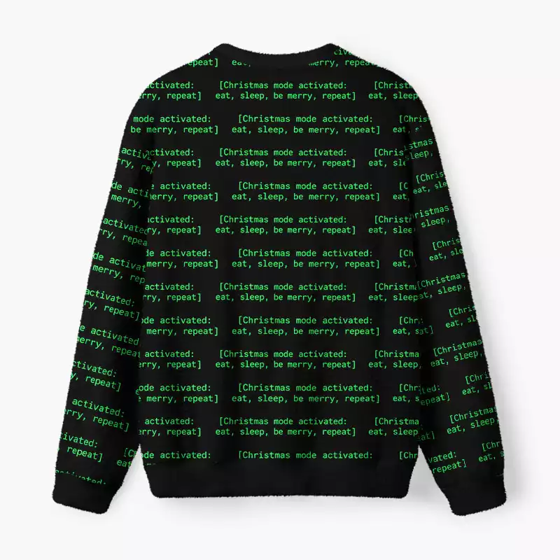 Soulisfree Christmas Mode Activated Fuzzy Crewneck Sweater