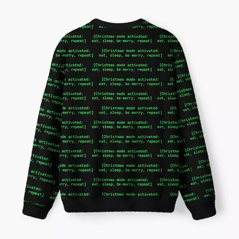 Soulisfree Christmas Mode Activated Fuzzy Crewneck Sweater