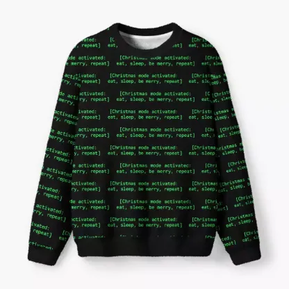 Soulisfree Christmas Mode Activated Fuzzy Crewneck Sweater