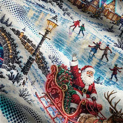 Soulisfree Christmas Village Fuzzy Cardigan Sweater