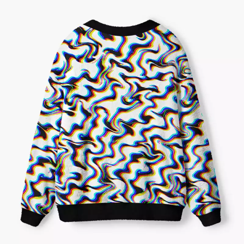 Soulisfree Chromatic Liquid Fuzzy Cardigan Sweater