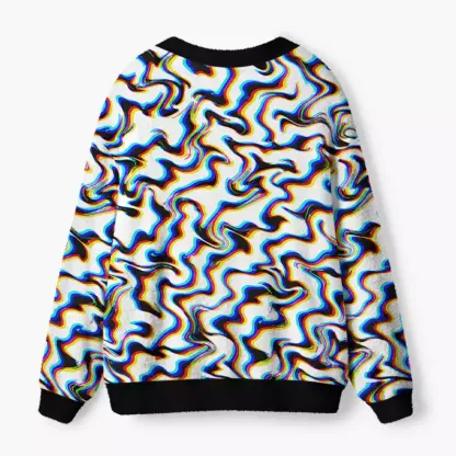 Soulisfree Chromatic Liquid Fuzzy Cardigan Sweater