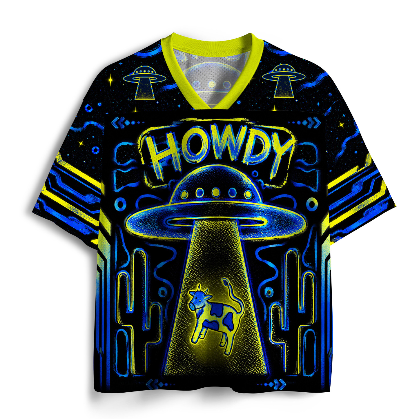 Designed Soulisfree Cosmic Cow Abduction Mesh Jersey