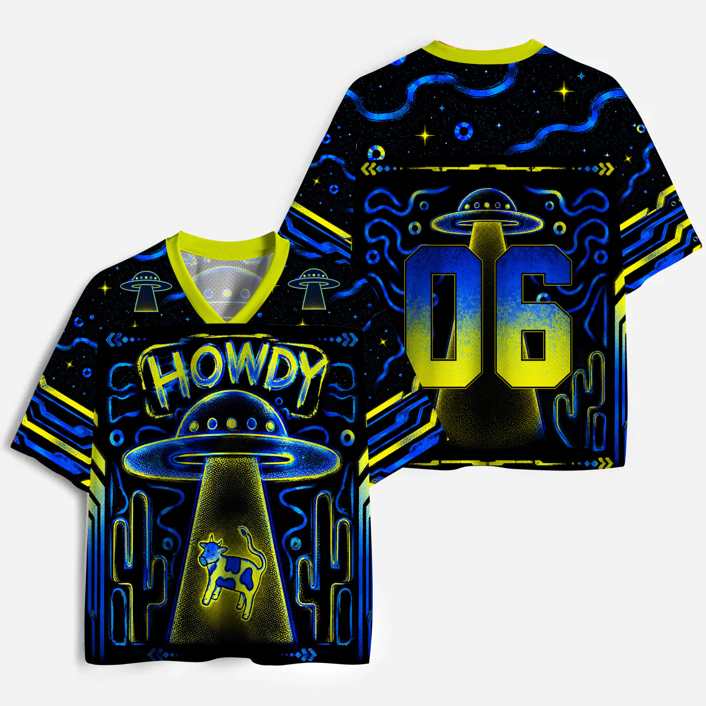 Soulisfree Cosmic Cow Abduction Mesh Jersey