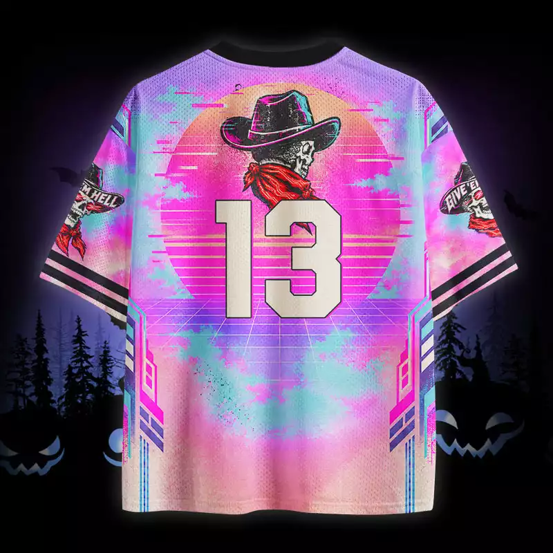 Soulisfree Cowboy Skull Give ’Em Hell Mesh Jersey