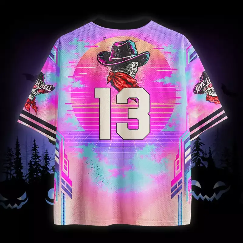 Soulisfree Cowboy Skull Give ’Em Hell Mesh Jersey