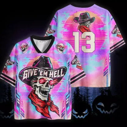 Soulisfree Cowboy Skull Give ’Em Hell Mesh Jersey