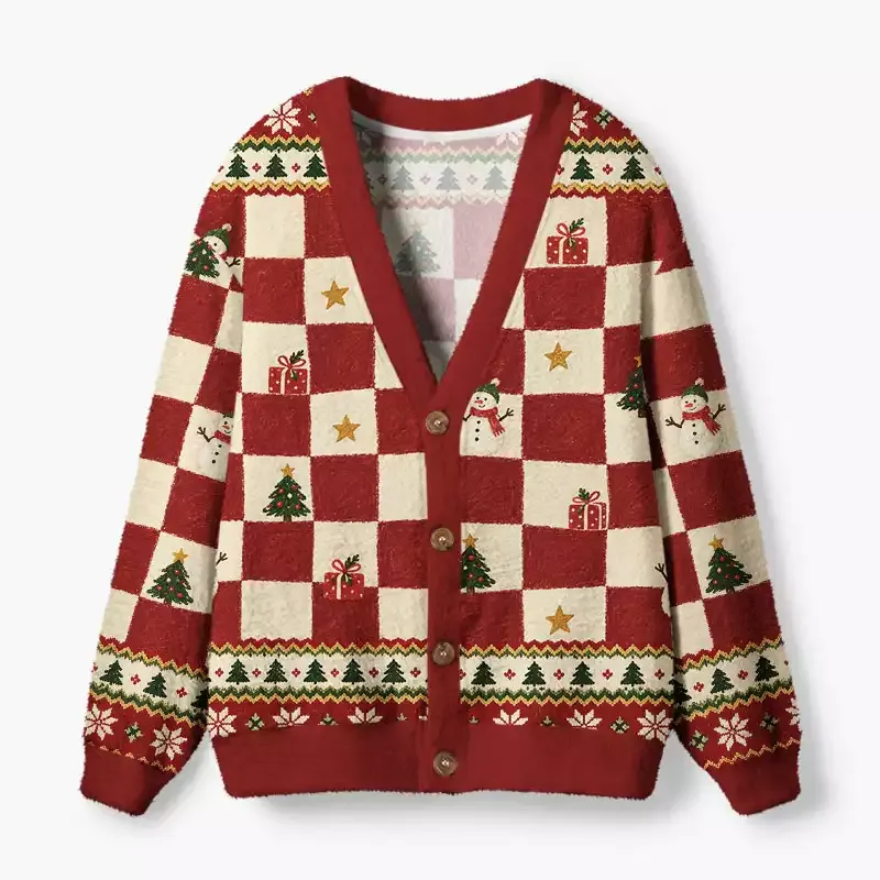 Soulisfree Cozy Christmas Fuzzy Cardigan Sweater