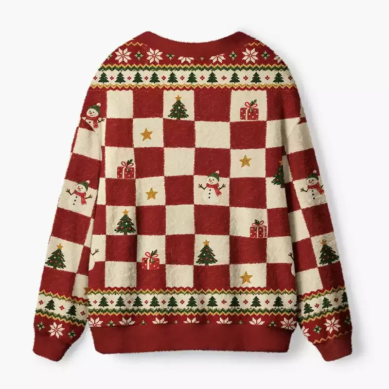Soulisfree Cozy Christmas Fuzzy Cardigan Sweater