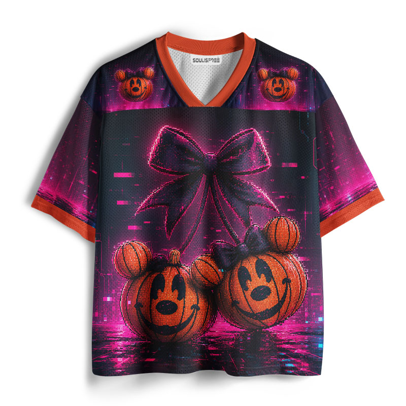 Soulisfree Cyber Pumpkin Bows Mesh Jersey