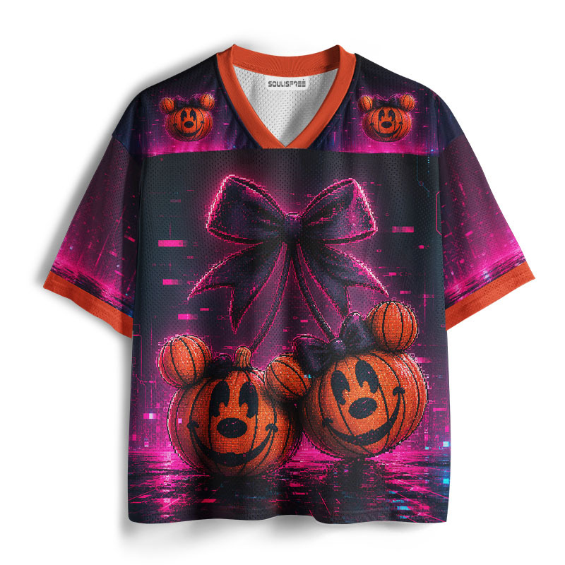 Soulisfree Cyber Pumpkin Bows Mesh Jersey