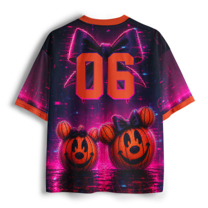 Soulisfree Cyber Pumpkin Bows Mesh Jersey