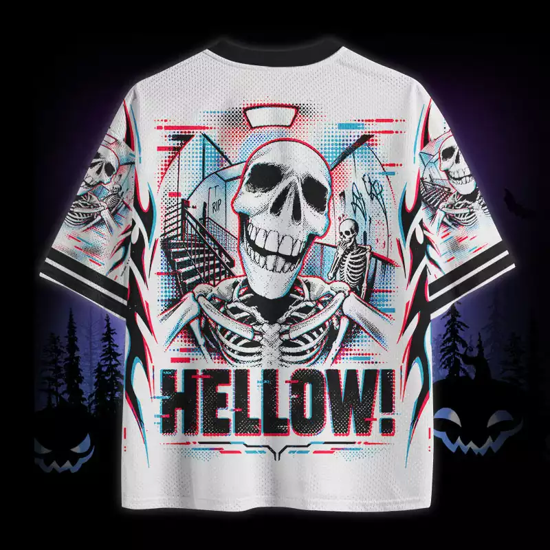 Soulisfree Cyber Skeleton Hellow Mesh Jersey