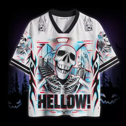 Soulisfree Cyber Skeleton Hellow Mesh Jersey